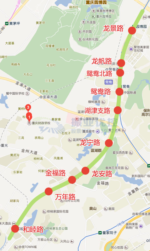 圖1 金開大道綠波協(xié)調(diào)路段10個(gè)交叉口分布圖