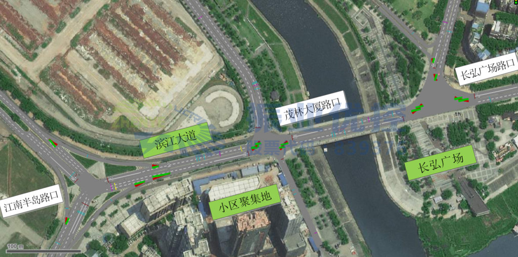 圖1 路段路口的分布及周邊情況示意圖