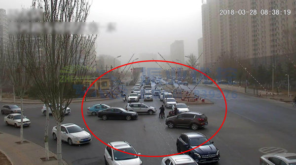 圖8 東進(jìn)口直行、西進(jìn)口左轉(zhuǎn)及北進(jìn)口左轉(zhuǎn)的車輛匯流沖突