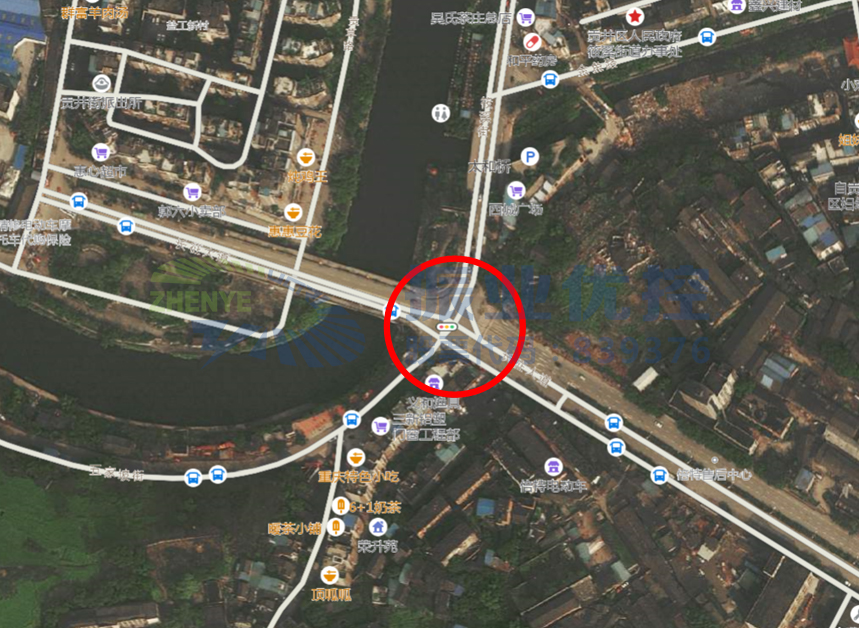 圖2 長征大道-筱溪街路口地理位置圖