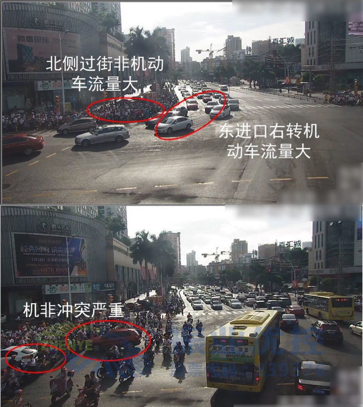 圖3 優(yōu)化前北出口交通情況