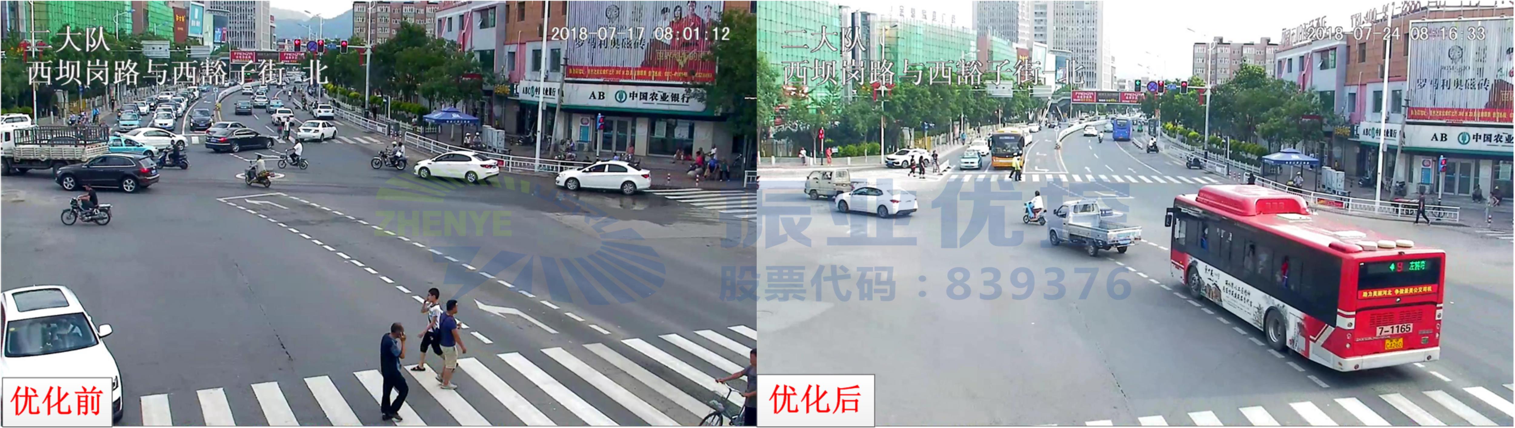 圖7 優(yōu)化前后路口行人過(guò)街情況對(duì)比