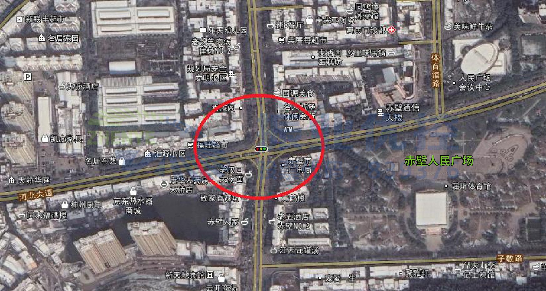 圖1 廣電局路口地理位置圖