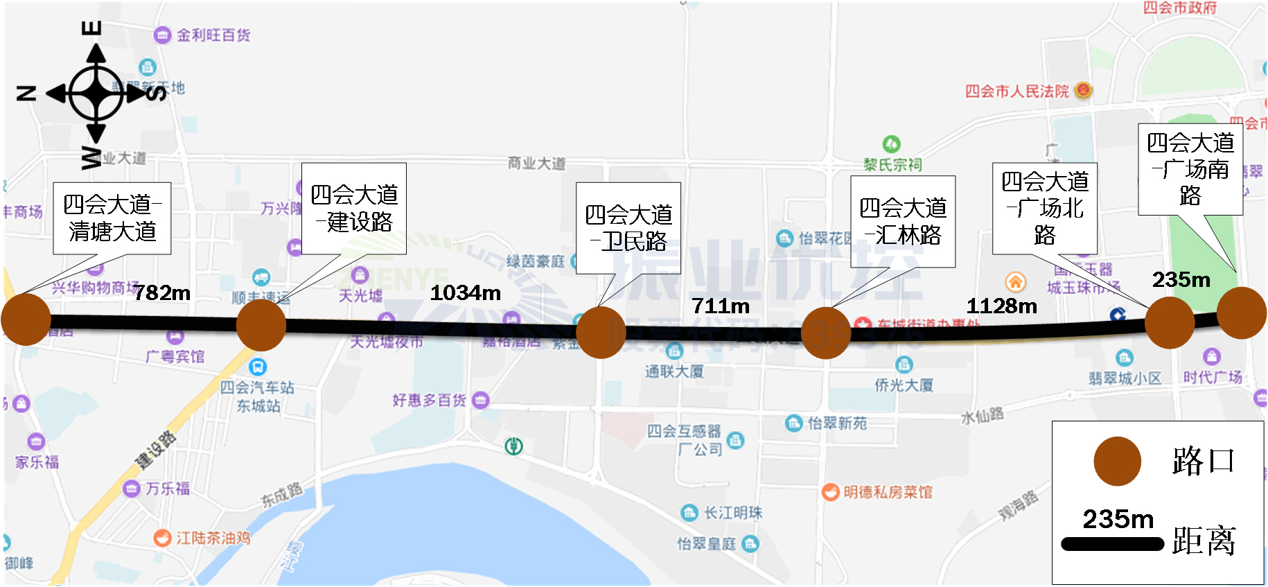 圖 1 道路位置圖（圖為南北走向）