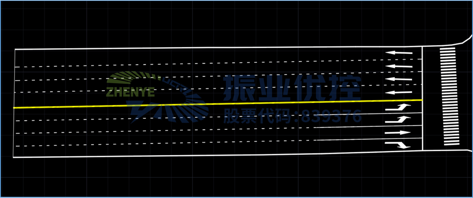 圖7 西進口優(yōu)化前車道圖