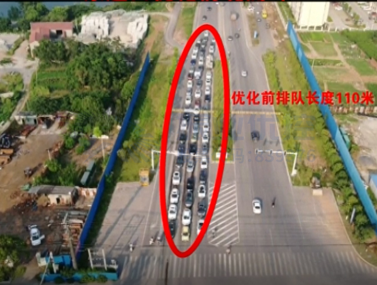 圖4 優(yōu)化前晚高峰北進口、東進口車流排隊