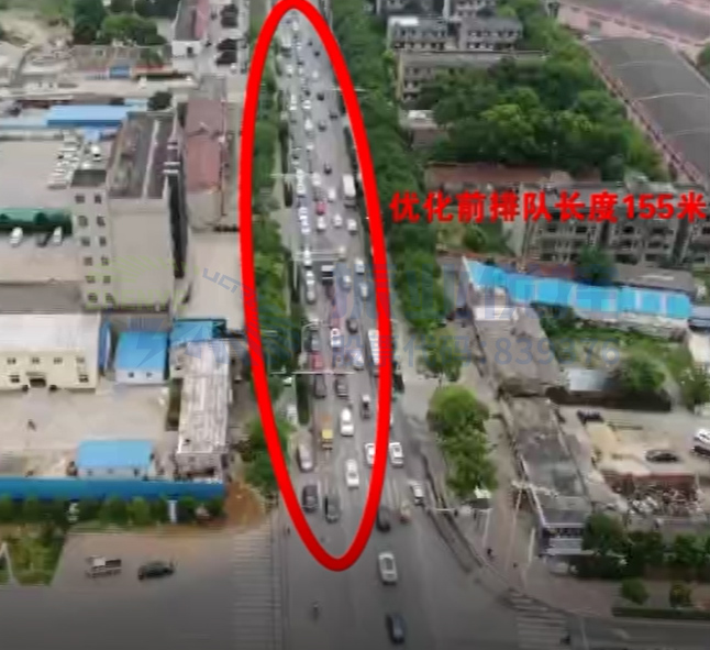 圖5 優(yōu)化前早高峰南進口、西進口車流排隊