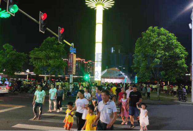 圖10 噴泉表演時段行人安全有序過街