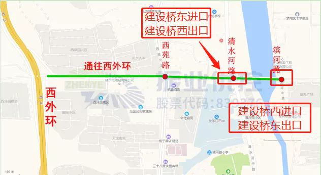 圖3 橋進出口位置圖