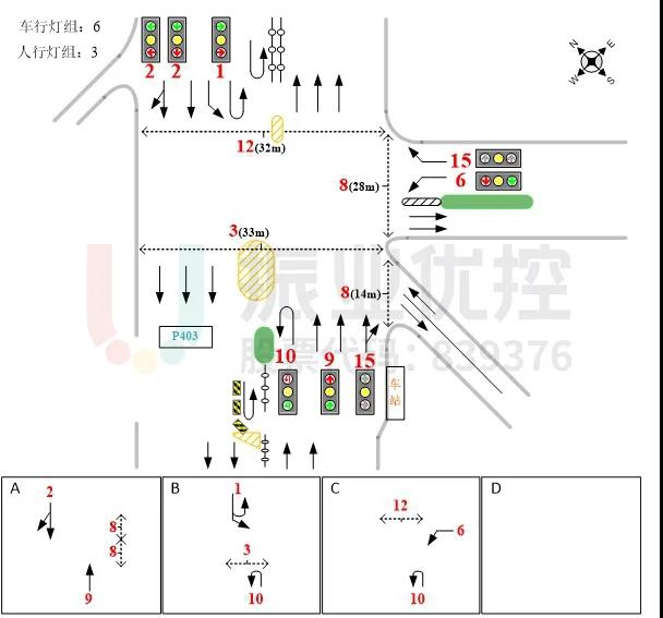 圖3 105國道-香江動(dòng)物園路口基礎(chǔ)信息圖（優(yōu)化前）