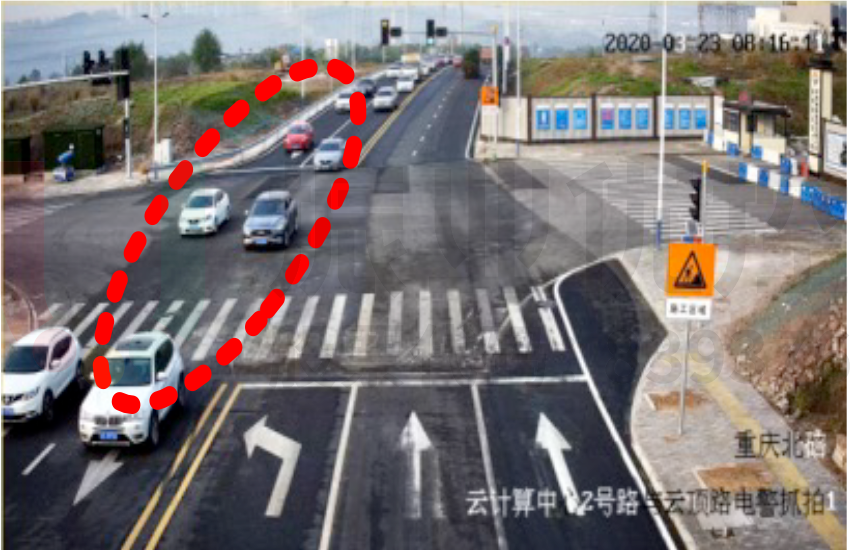 圖2 早高峰便道繞行交通情況(優(yōu)化前)