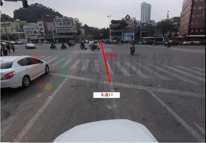 圖6 東進(jìn)口停車線視角（優(yōu)化前）