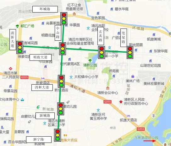 圖1 明霞大道、中山路位置示意圖