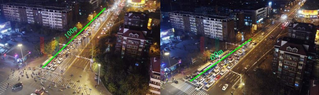 圖13 路口北進口排隊明顯縮短(優(yōu)化后)