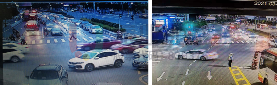 圖13 路口東進口改造前后晚高峰排隊對比