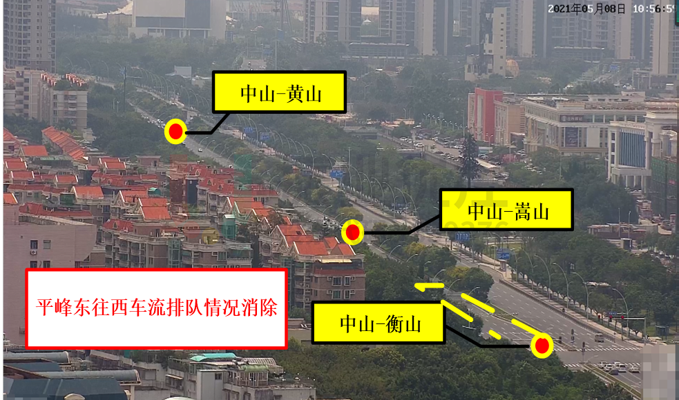 圖5 中山東路東往西排隊情況得到緩解
