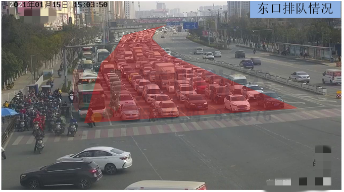 圖3 平峰時(shí)段路口排隊(duì)情況