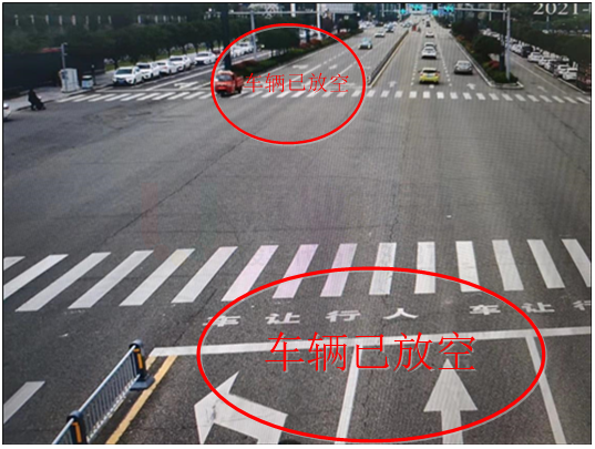 圖4 嘉西路-新嘉育路空放現(xiàn)象嚴(yán)重