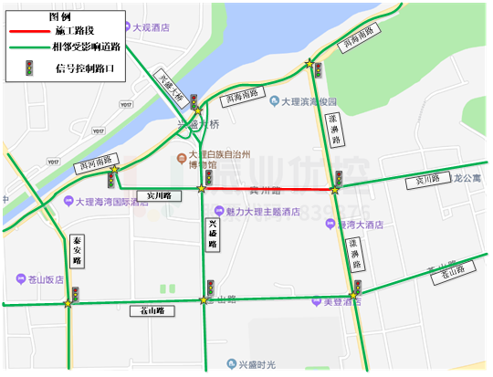 圖1 賓川路（興盛路-漾濞路）施工位置圖