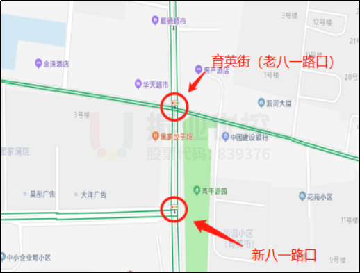 圖1 新、老八一路口區(qū)位圖
