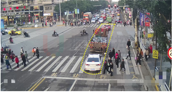 圖8 歇馬正街路口碚青路尾車沖突現(xiàn)象