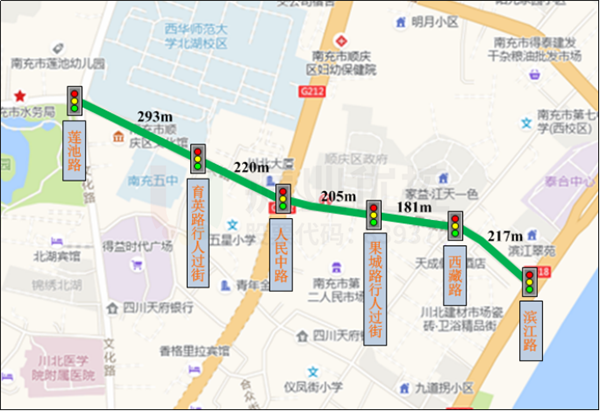 圖1 果城路（蓮池路-濱江路）地理位置圖