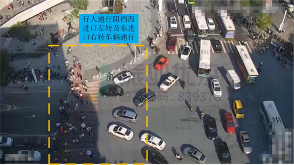 圖4-1 右轉(zhuǎn)及左轉(zhuǎn)機(jī)動(dòng)車與行人存在沖突點(diǎn)