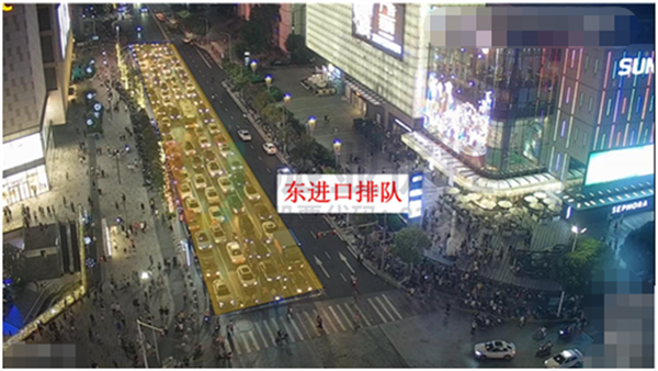 圖17 ?長(zhǎng)平-金環(huán)路口東進(jìn)口排隊(duì)情況（優(yōu)化后）