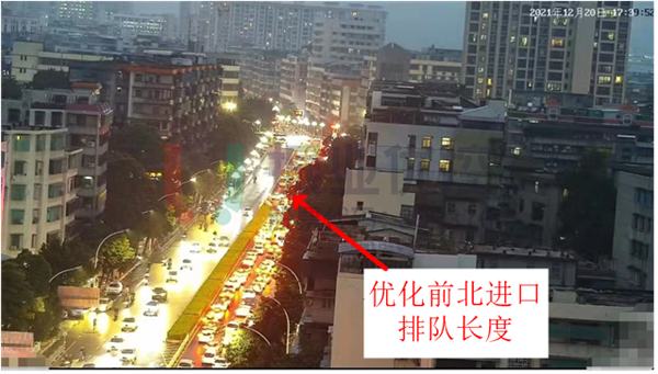 圖7 金砂-汕樟路口北進(jìn)口排隊長度(優(yōu)化前)