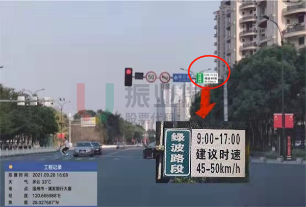 圖 8 綠波帶速度指示牌