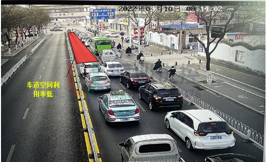 圖3 高峰期北進(jìn)口車(chē)輛排隊(duì)情況