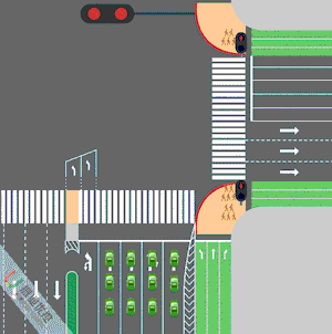 圖4-消防崗車流、人流通行方案（優(yōu)化后）
