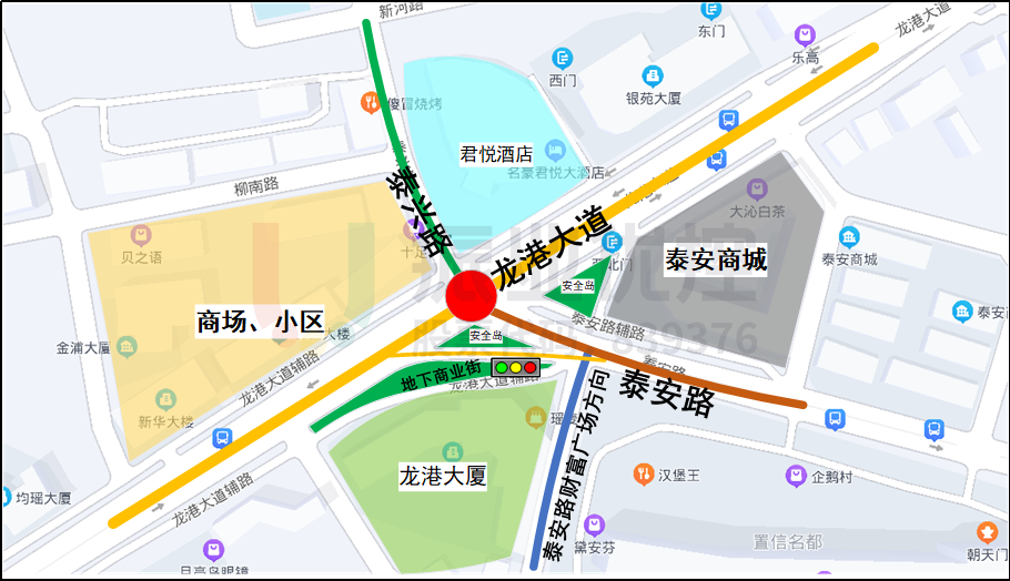 圖1 龍港大道-泰興路路口點(diǎn)位圖